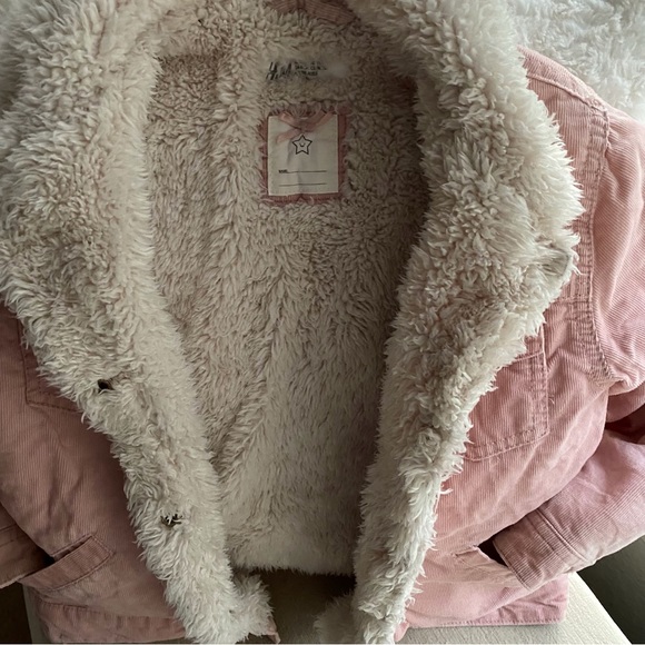 Adorable,SO Soft,Like New,Pink,Fine Corduroy Jacket Coat H&M Sz 4-5 - Picture 4 of 12